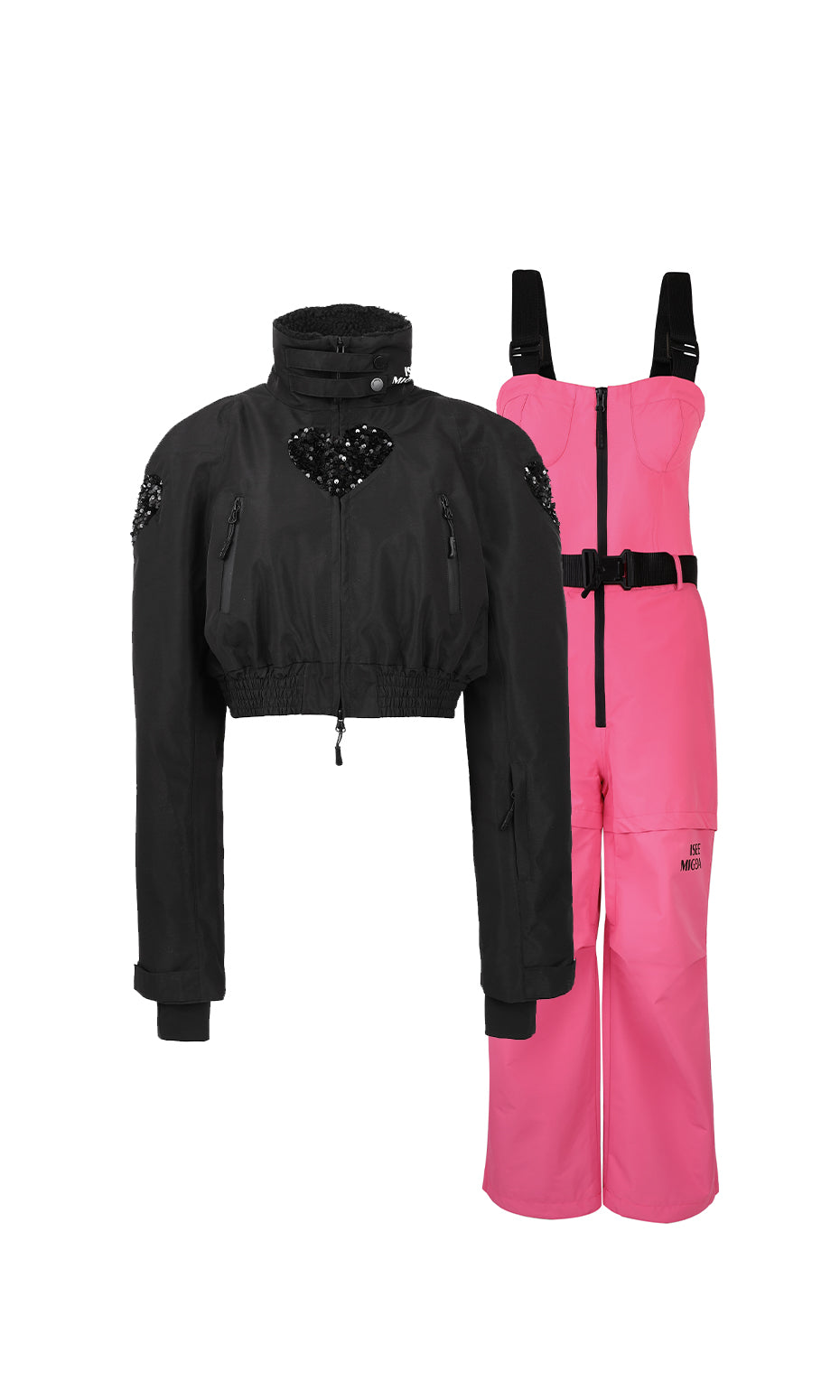 ISEE MIGGA Sequined Heart Ski Suit