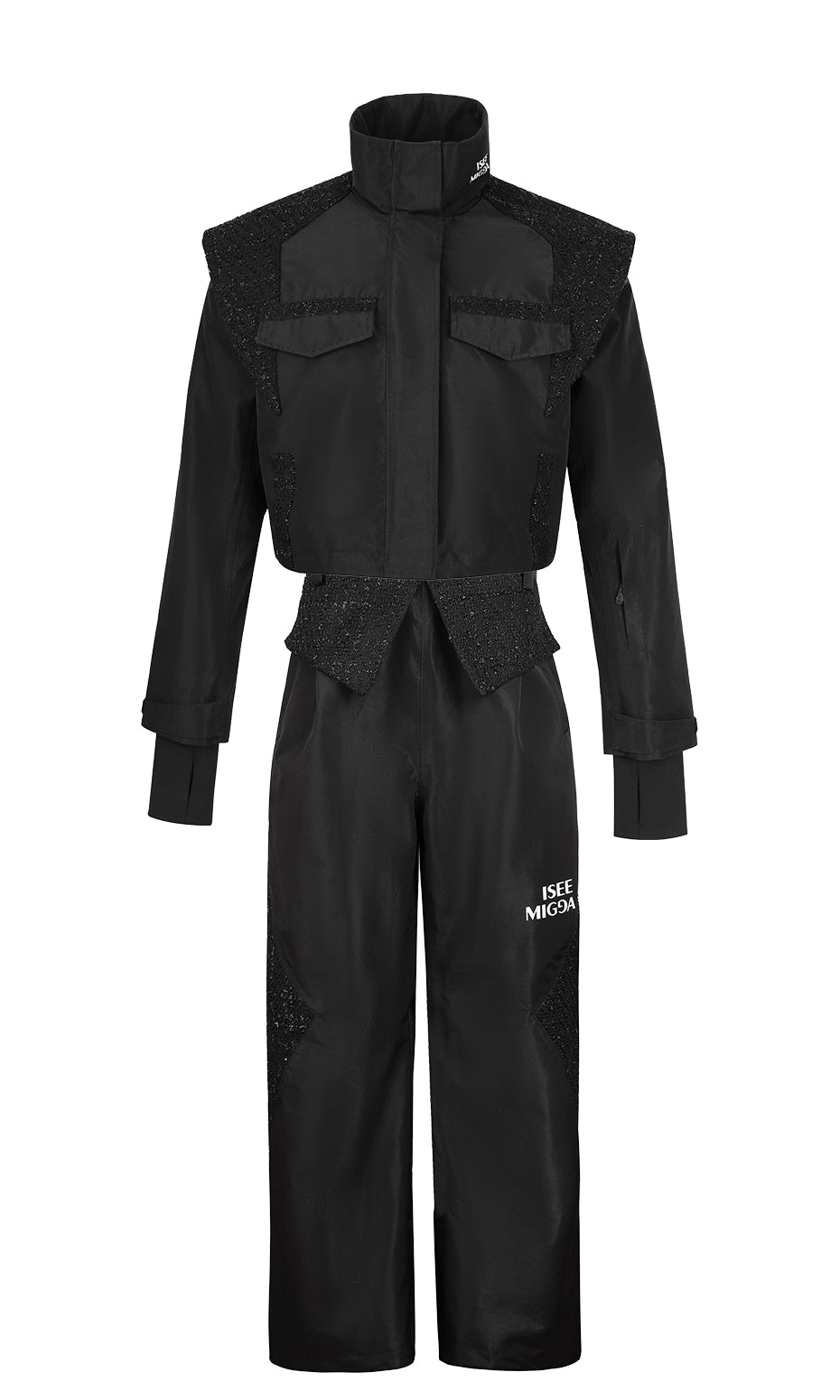 ISEE MIGGA Black and Gold Chanel Style Ski Suit