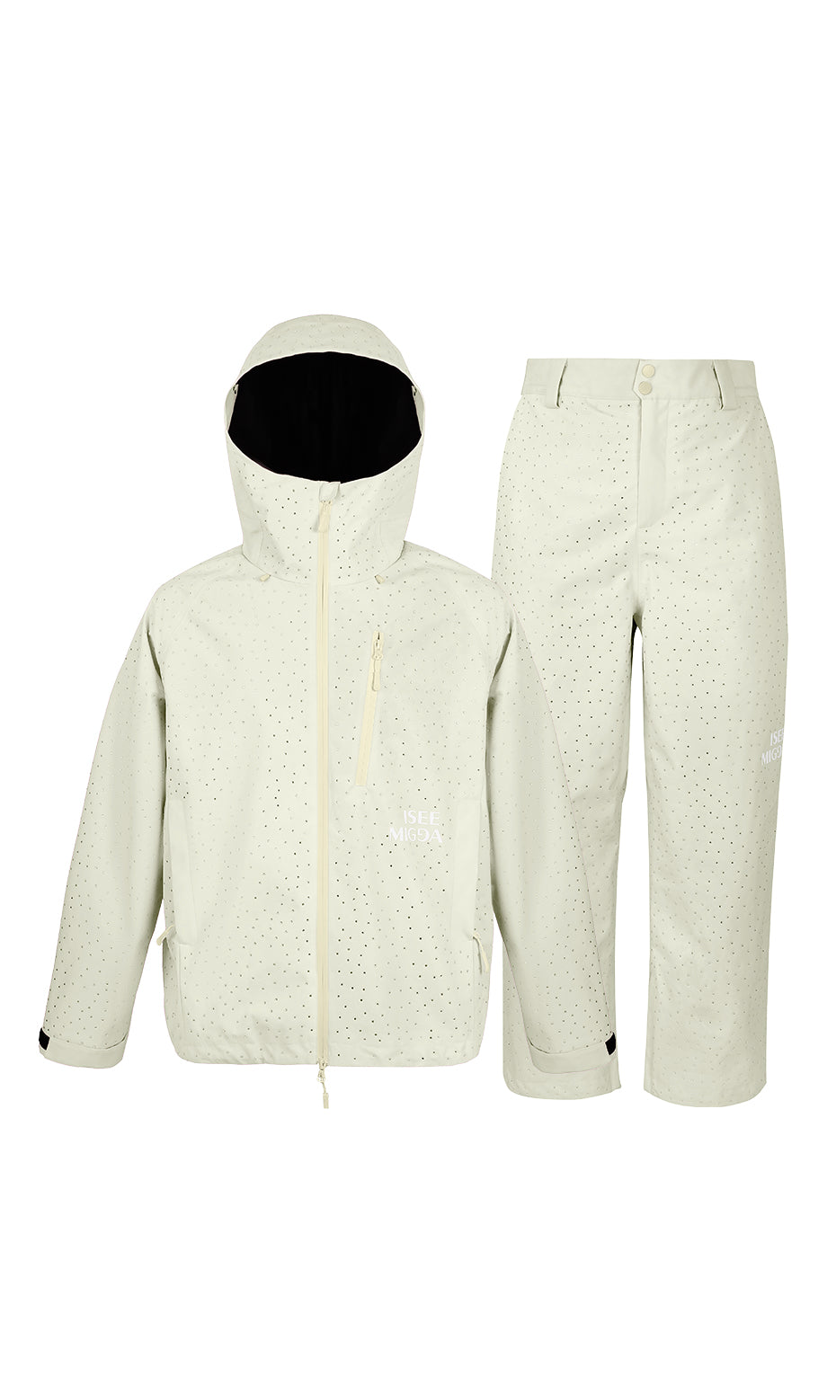 ISEE MIGGA Cream Yellow Ski Suit with Diamonds