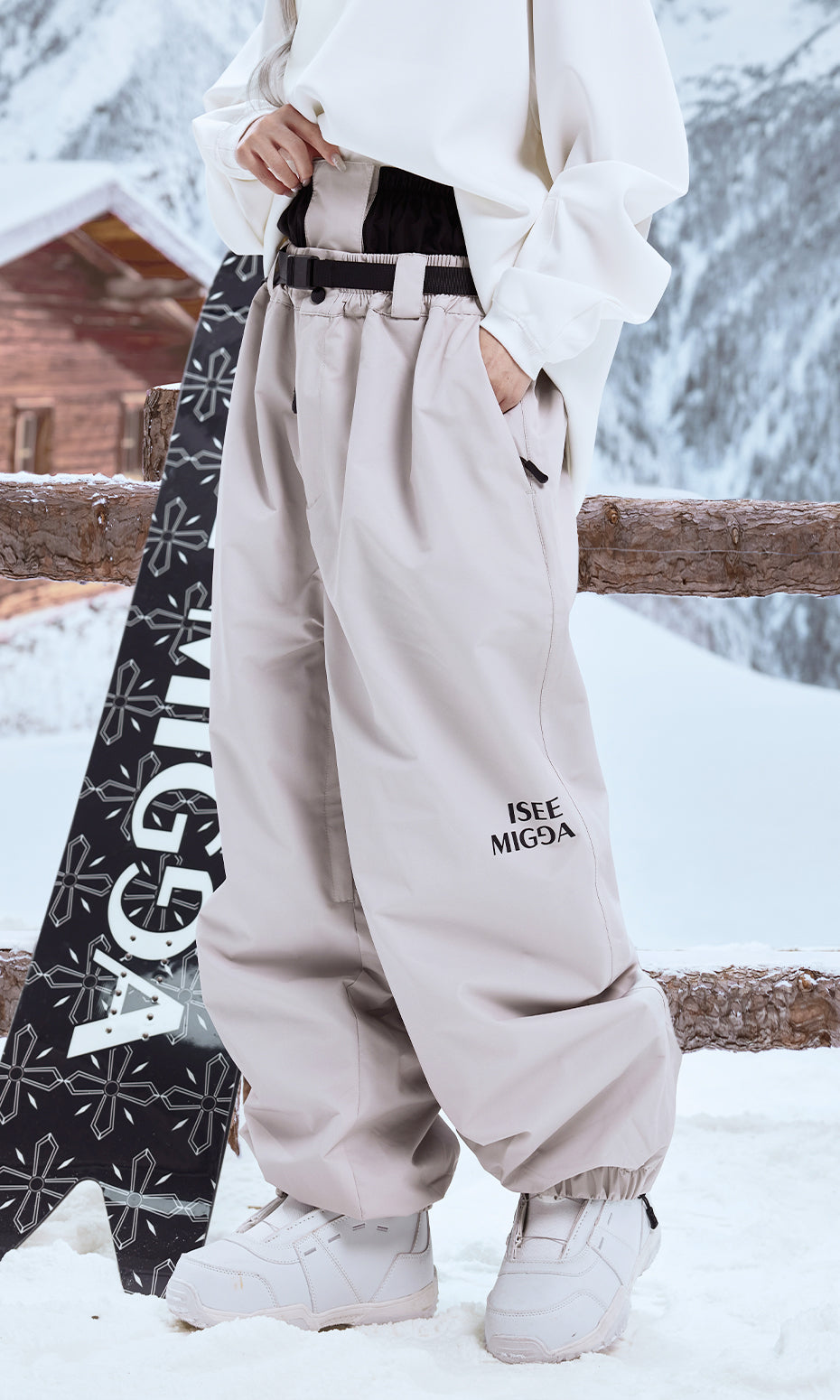 ISEE MIGGA Coffee-Colored Wide-Leg Pants