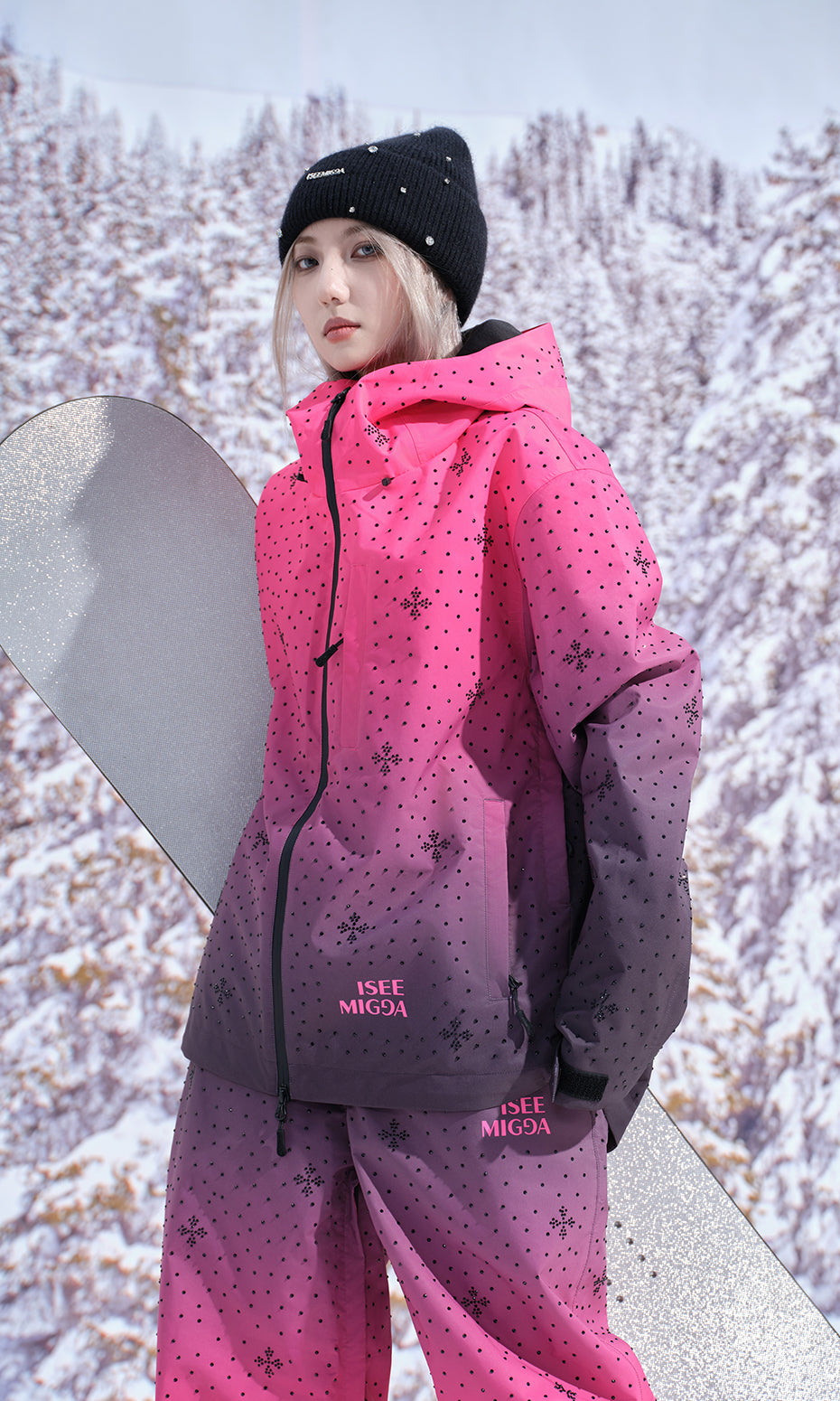 ISEE MIGGA Shadow Barbie Cross Diamond Ski Suit