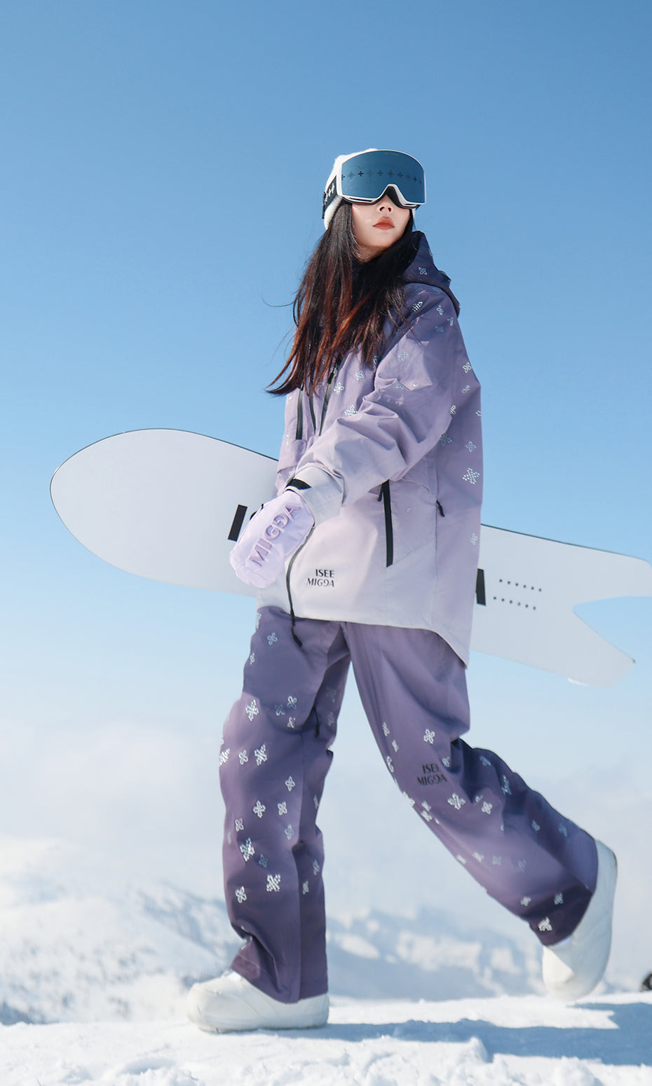 ISEE MIGGA Dark Night Purple Cross Ski Suit