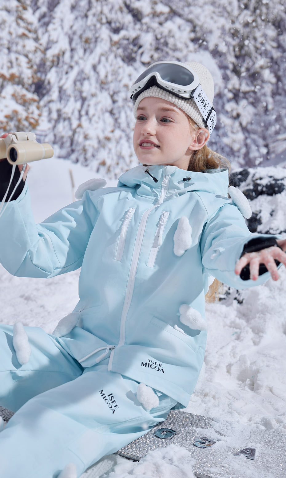 ISEE MIGGA Children's 3D Luminous Cloud Ski Suit