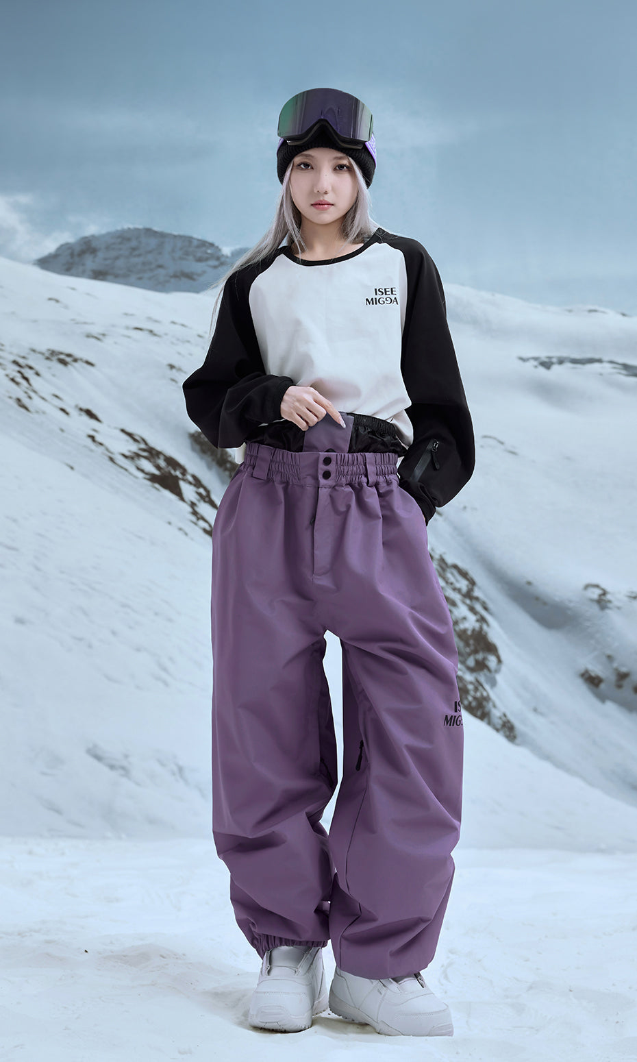 ISEE MIGGA Smoky Purple Wide Leg Pants
