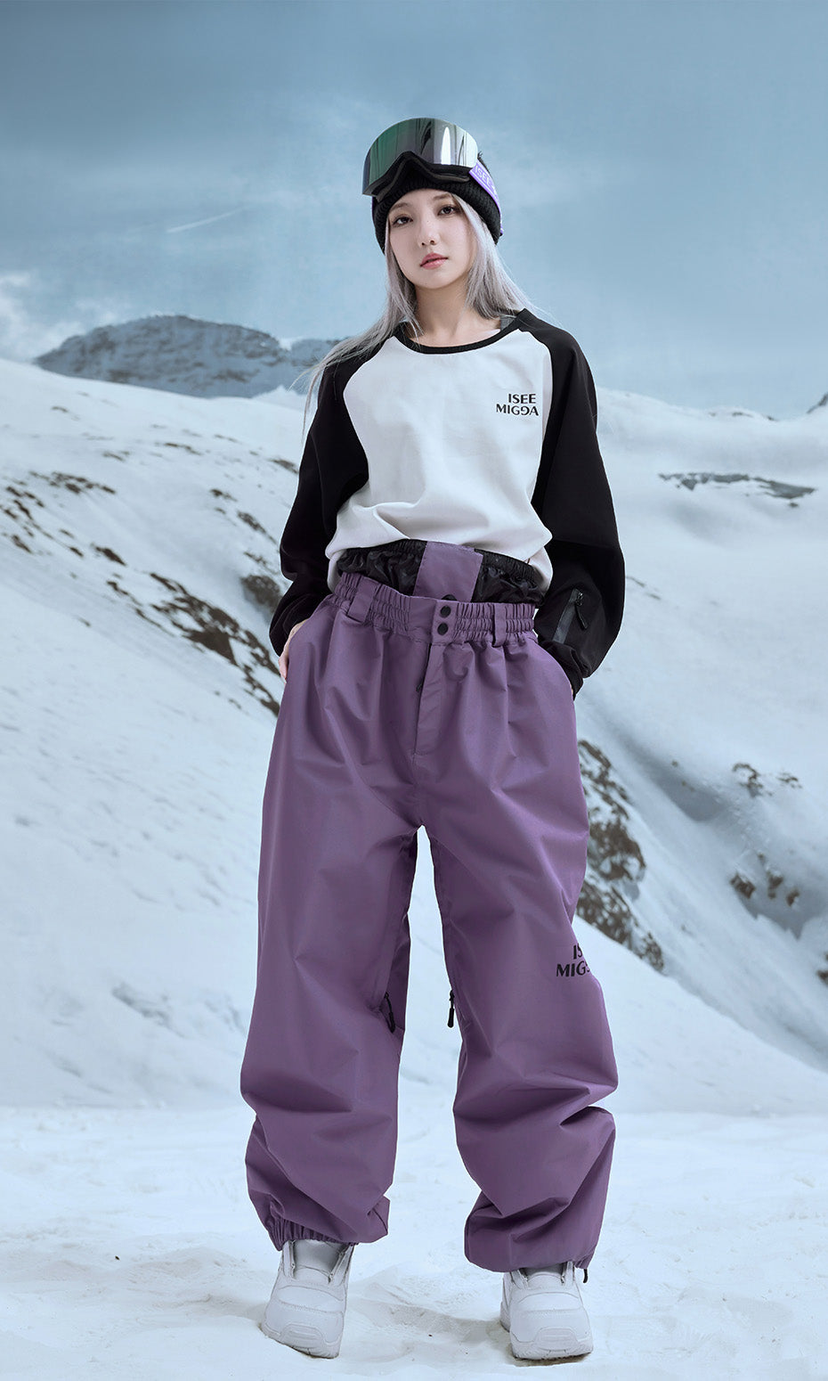 ISEE MIGGA Smoky Purple Wide Leg Pants
