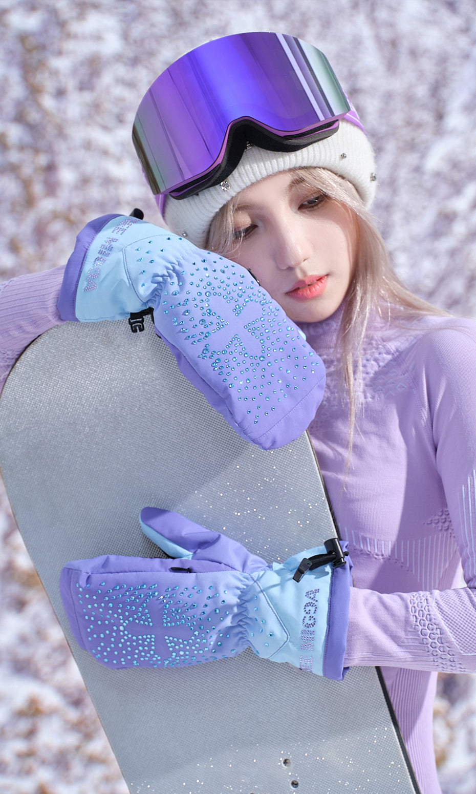 ISEE MIGGA Cross Rhinestone Gloves
