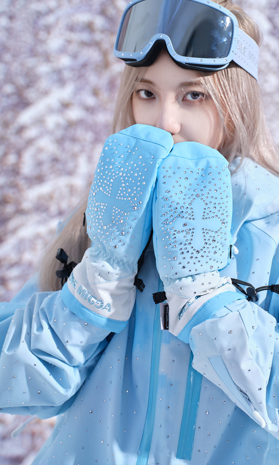ISEE MIGGA Cross Rhinestone Gloves