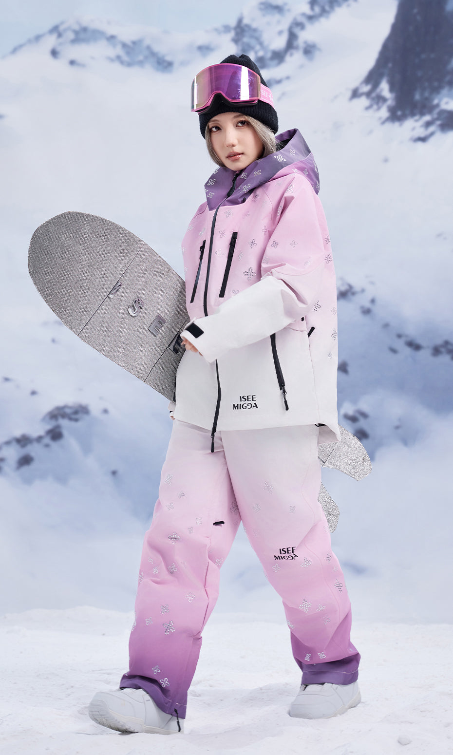 ISEE MIGGA Sunset Pink Cross Ski Suit