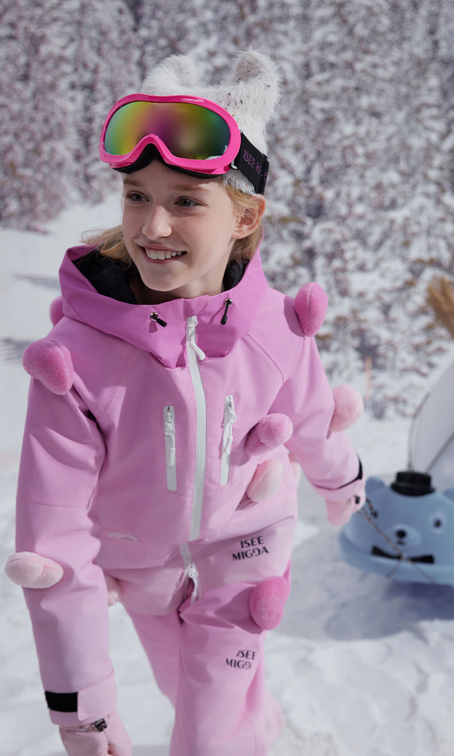 ISEE MIGGA Children'sGradient Luminous Love Ski Suit