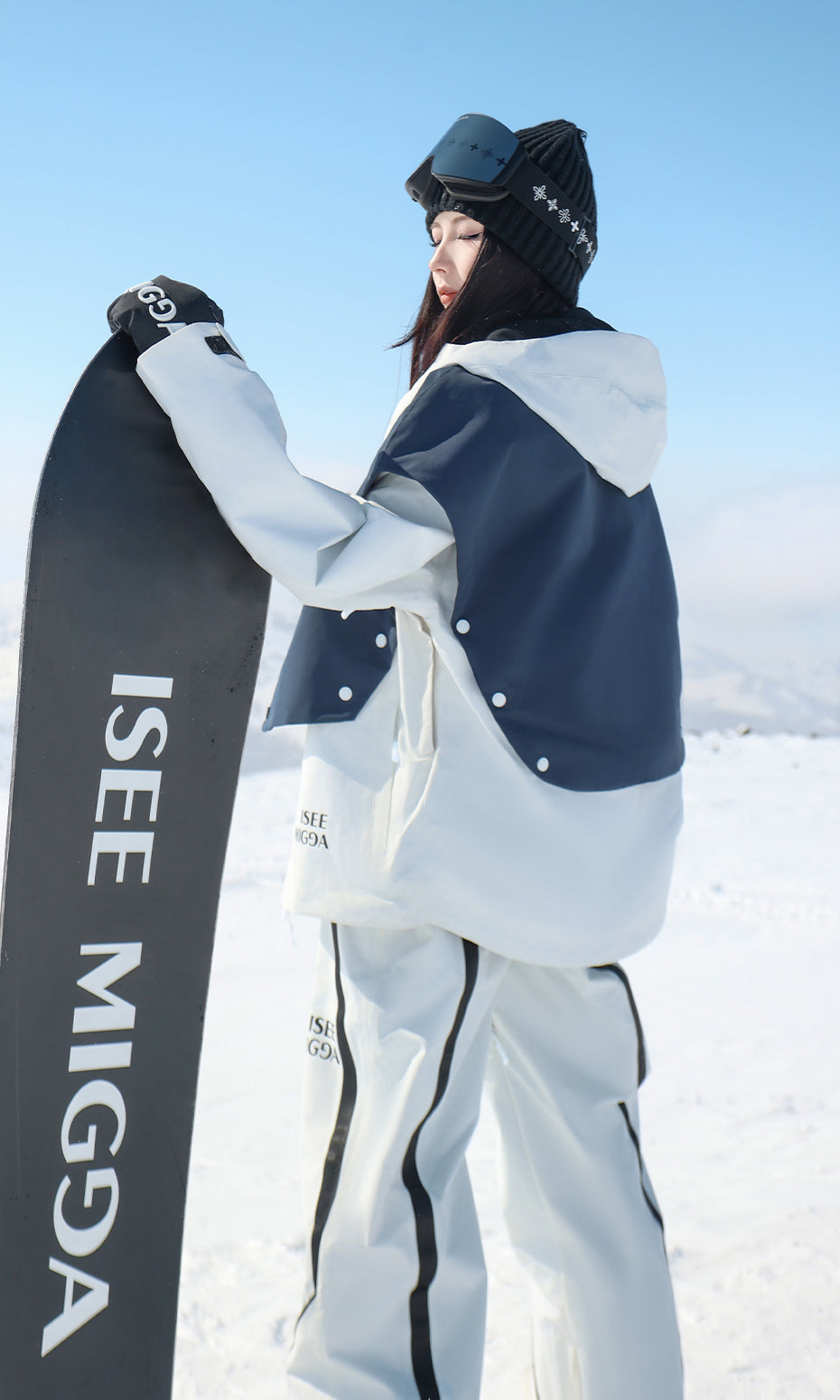 ISEE MIGGA Blue and White Sailor Ski Jacket