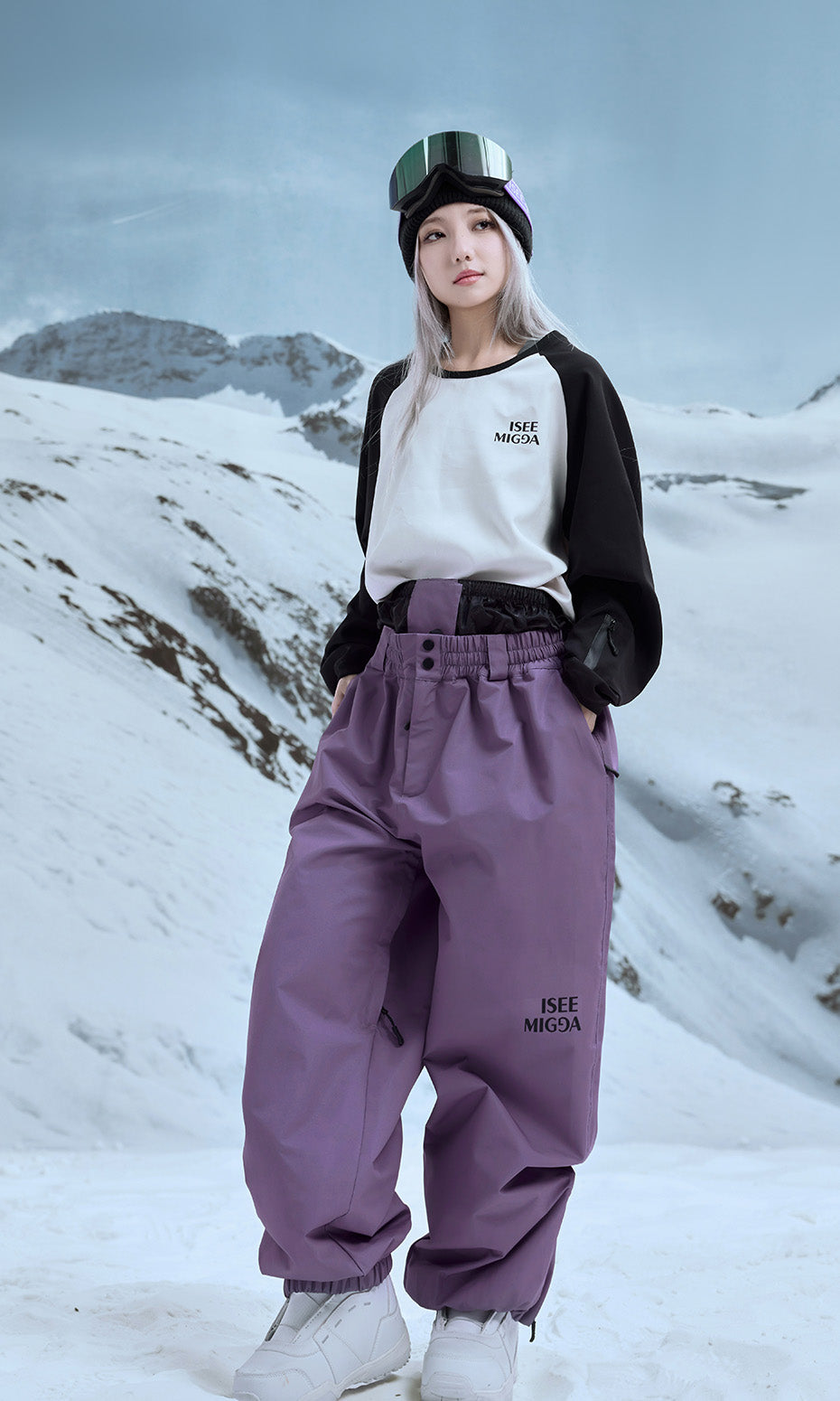 ISEE MIGGA Smoky Purple Wide Leg Pants