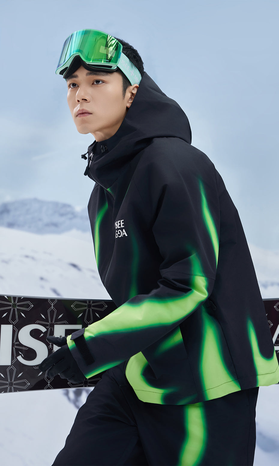 ISEE MIGGA Green Flame Ski Suit