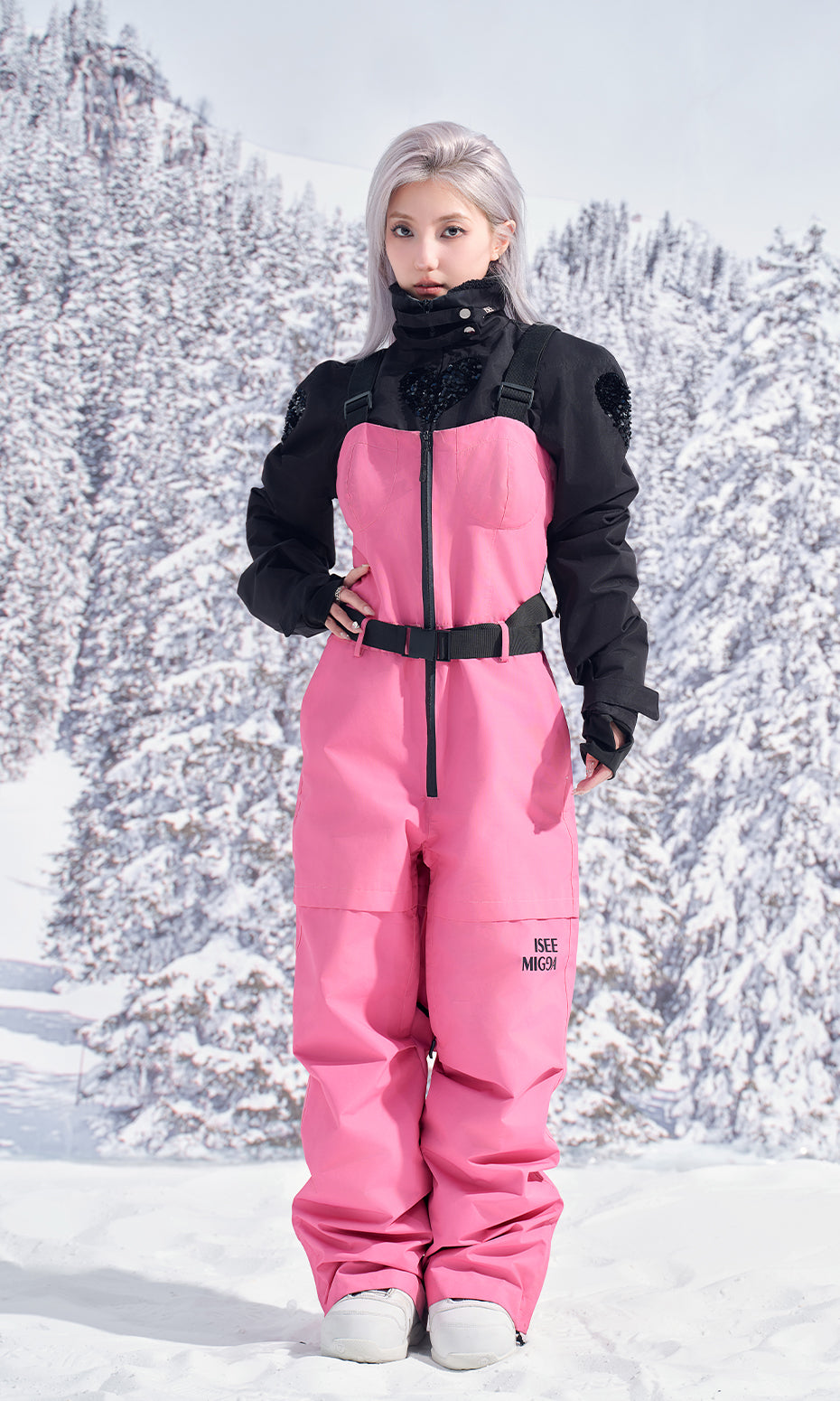 ISEE MIGGA Sequined Heart Ski Suit