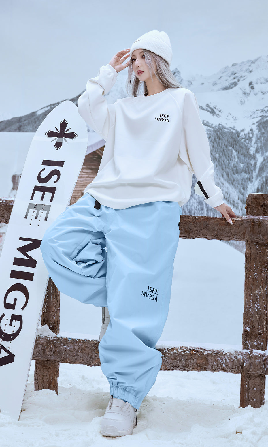 ISEE MIGGA Cloud Blue Wide-Leg Pants
