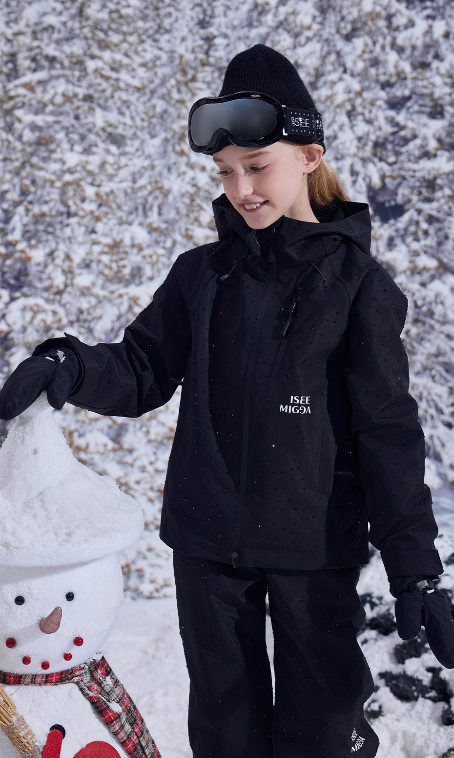 ISEE MIGGA Children's Diamond Black Warrior Ski Suit