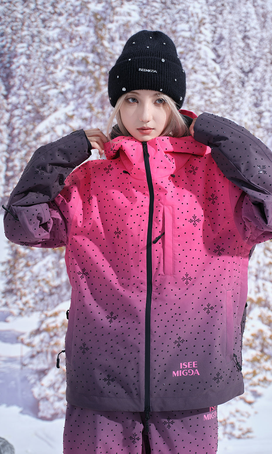 ISEE MIGGA Shadow Barbie Cross Diamond Ski Suit