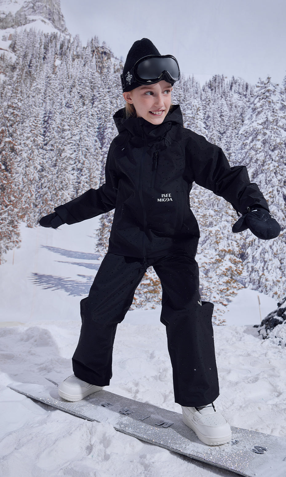 ISEE MIGGA Children's Diamond Black Warrior Ski Suit