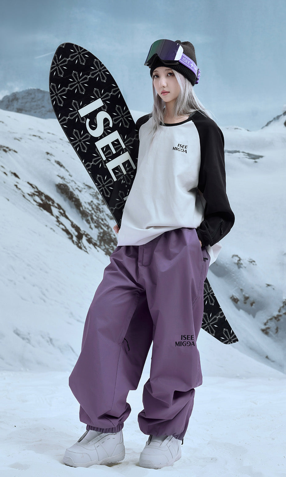 ISEE MIGGA Smoky Purple Wide Leg Pants