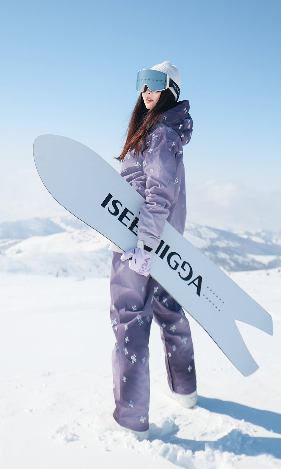 ISEE MIGGA Dark Night Purple Cross Ski Suit