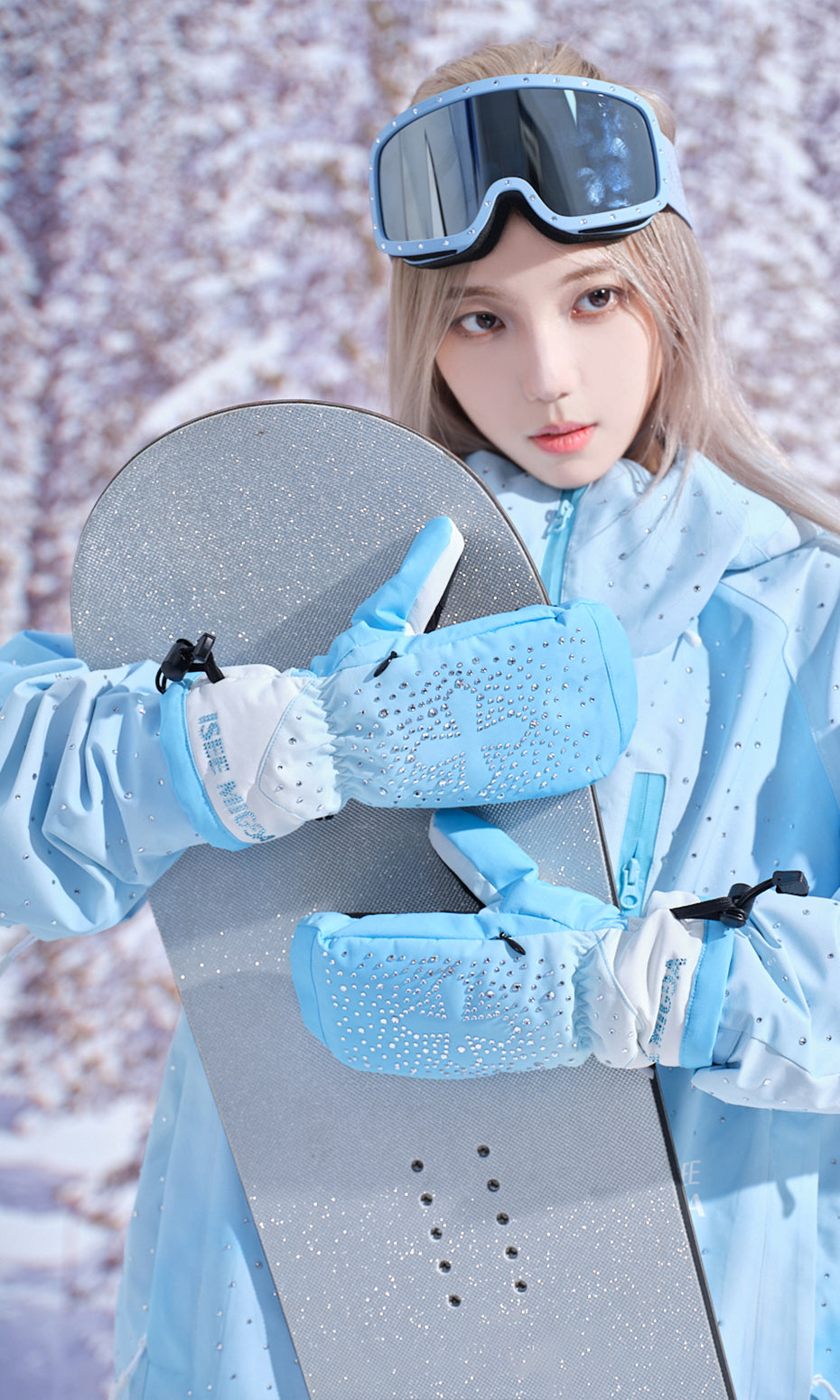 ISEE MIGGA Cross Rhinestone Gloves