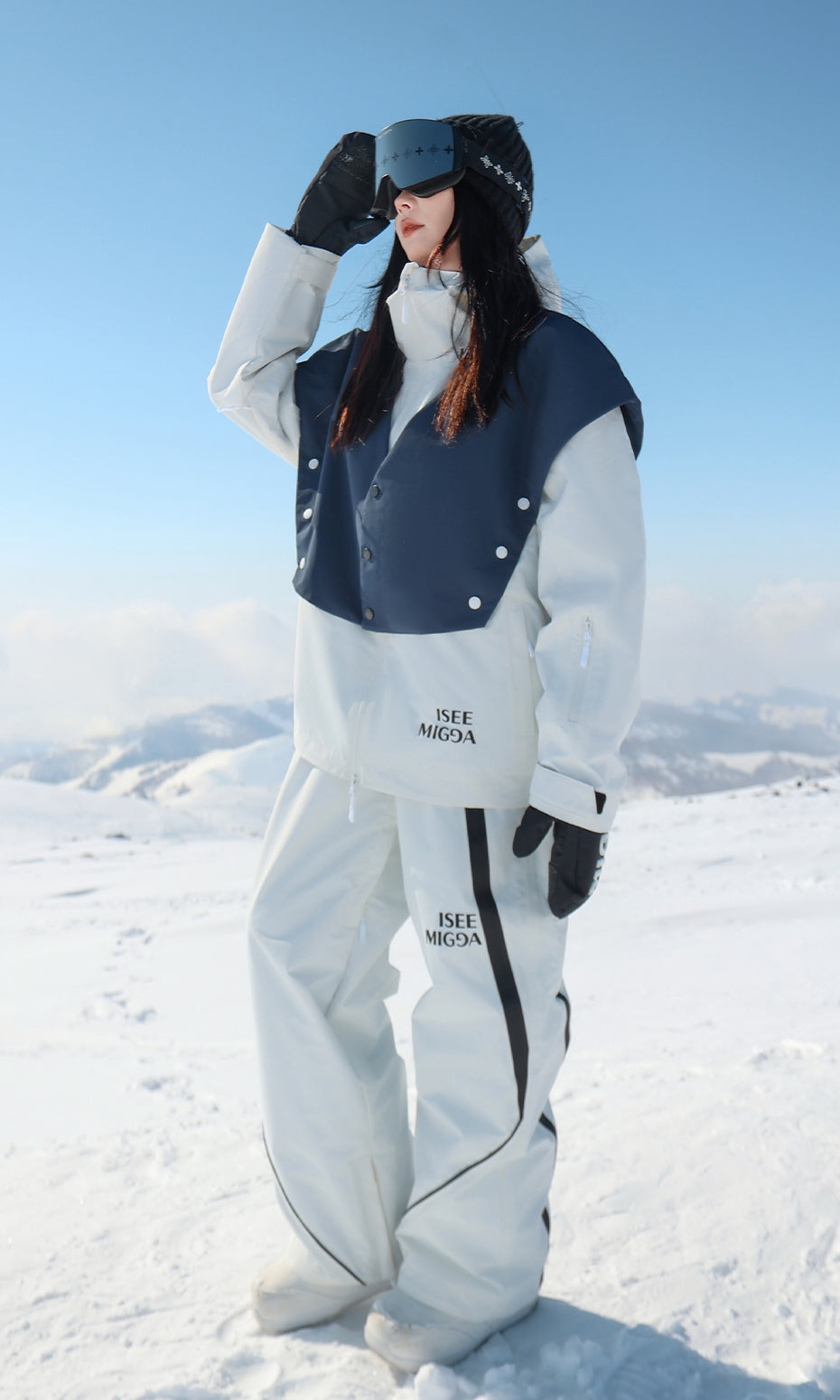 ISEE MIGGA Blue and White Sailor Ski Jacket