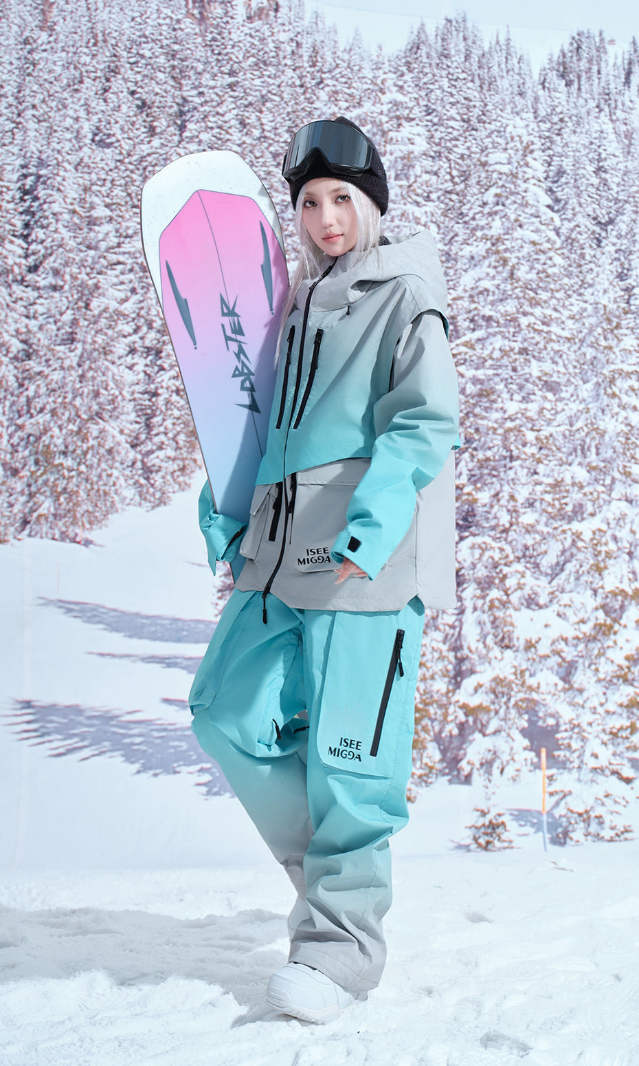 ISEE MIGGA Green Tone Mint Ski Suit
