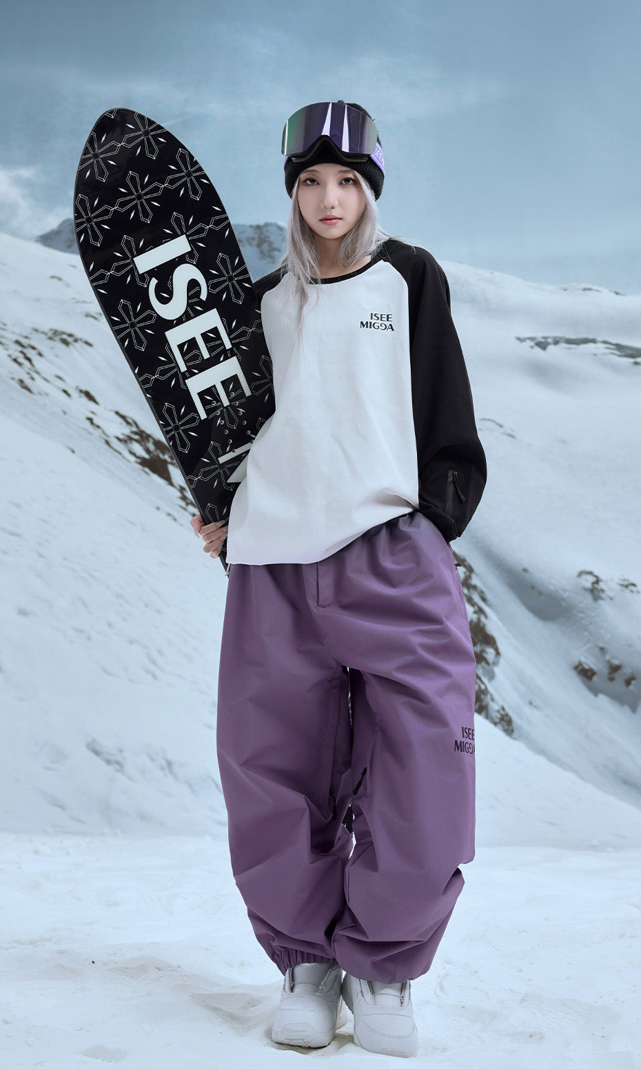 ISEE MIGGA Smoky Purple Wide Leg Pants