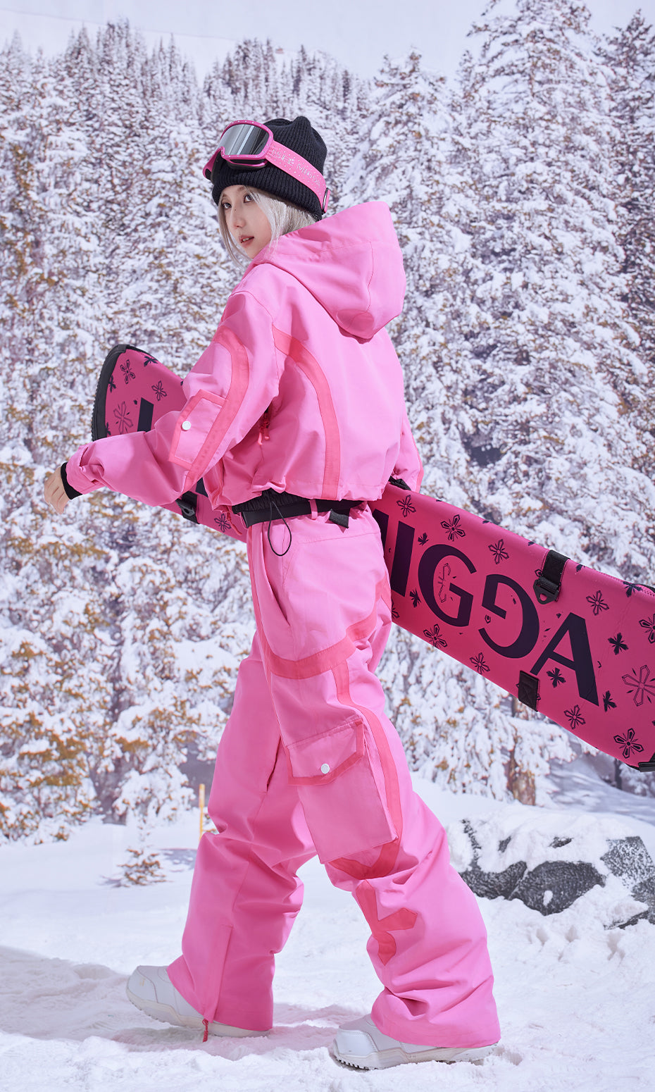 定価46000円 EMMEGI エンメジ スキーウェア ピンク グラフィック Snowy Series – ISEEMIGGA