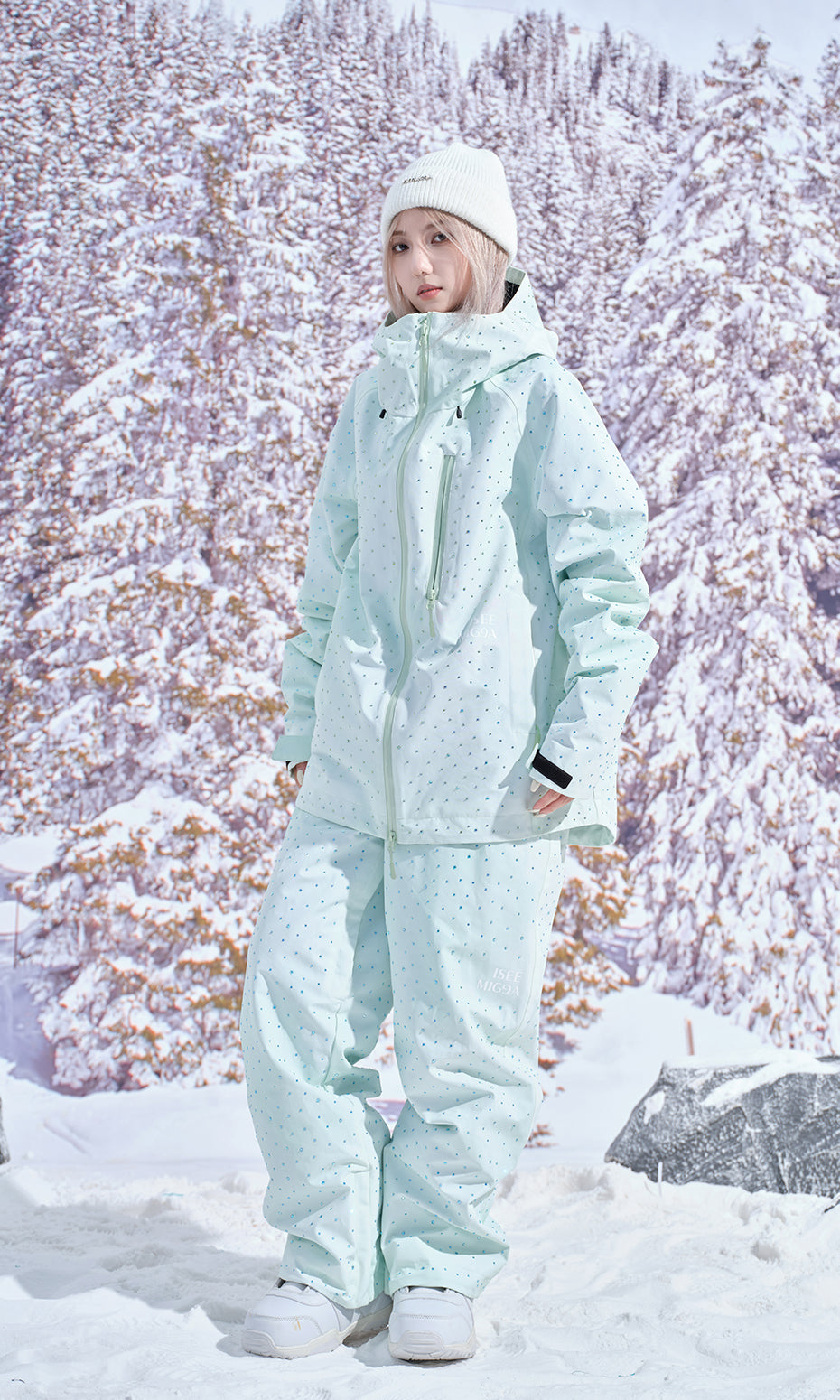 ISEE MIGGA Diamond Mint Green Ski Suit