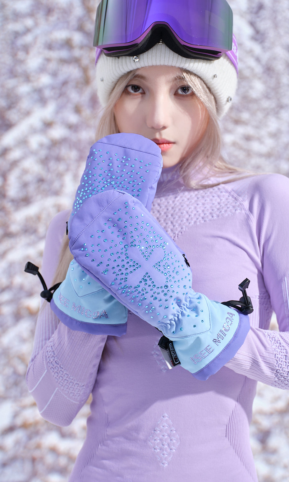 ISEE MIGGA Cross Rhinestone Gloves