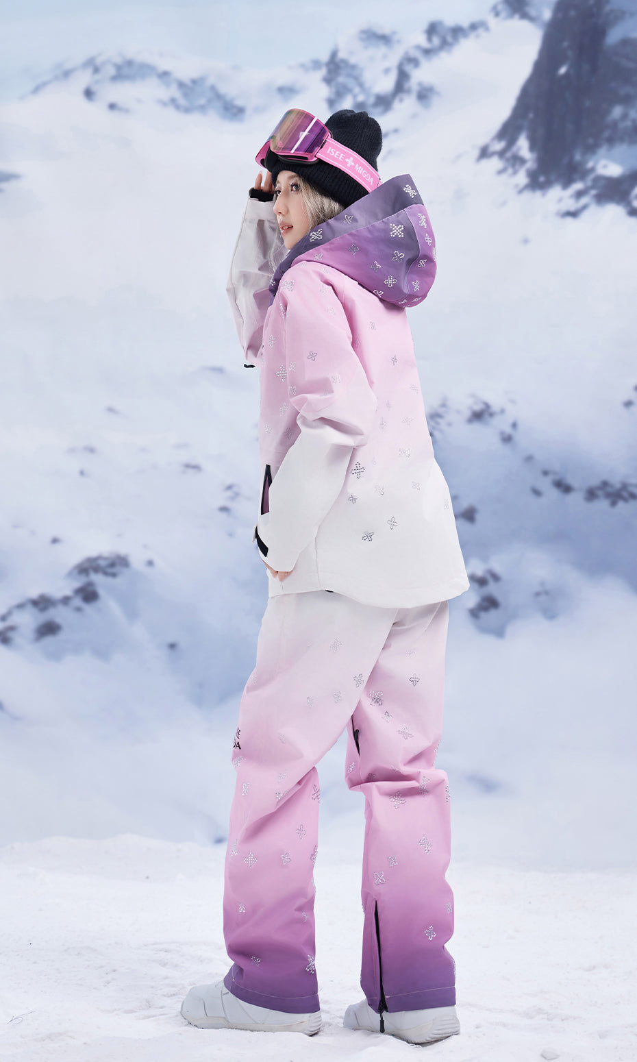 ISEE MIGGA Sunset Pink Cross Ski Suit