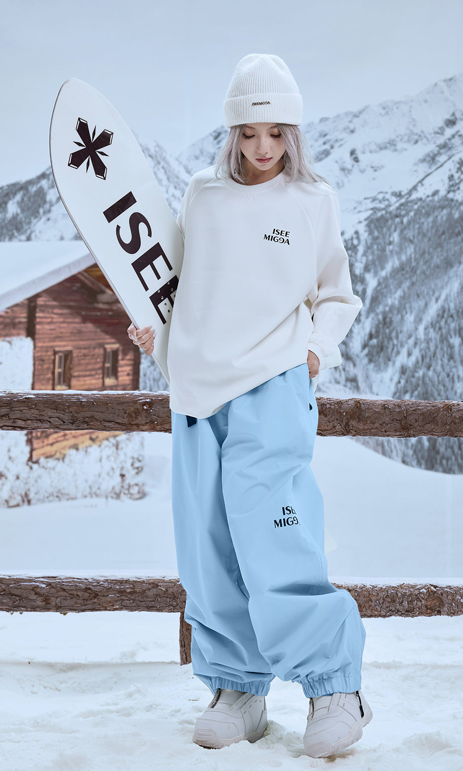 ISEE MIGGA Cloud Blue Wide-Leg Pants