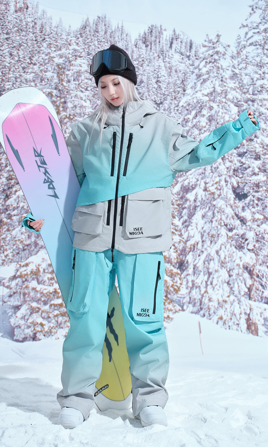 ISEE MIGGA Green Tone Mint Ski Suit