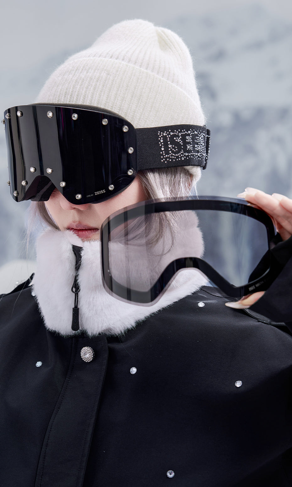 Zeiss diamantbesatte snøbriller
