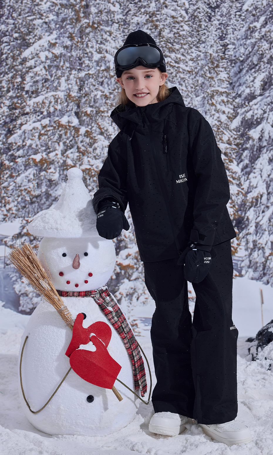 ISEE MIGGA Children's Diamond Black Warrior Ski Suit