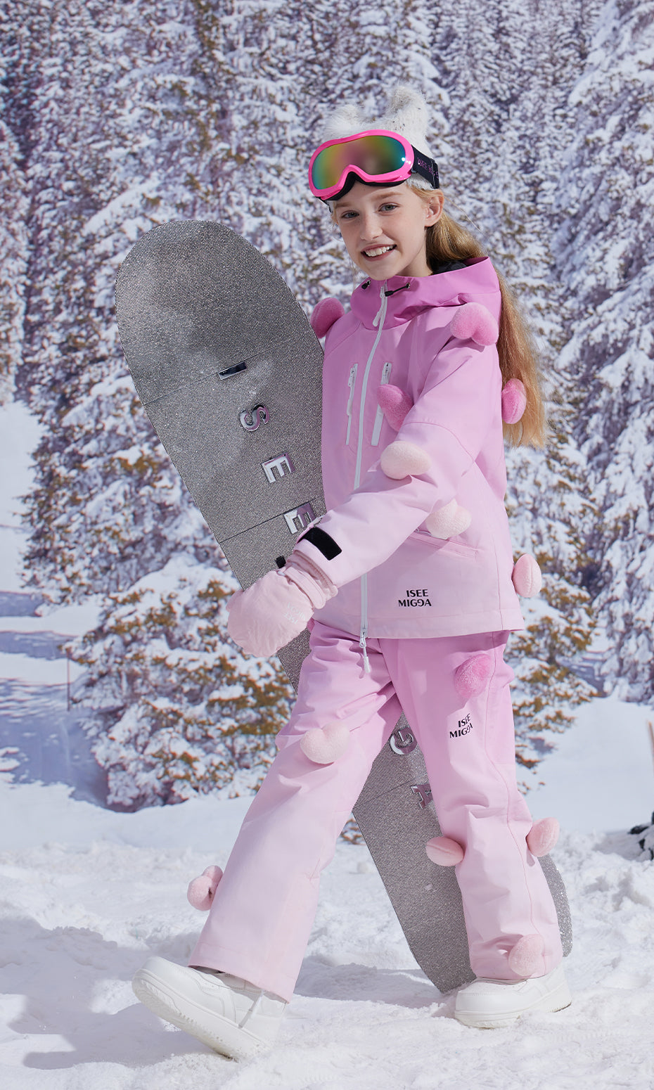 ISEE MIGGA Children'sGradient Luminous Love Ski Suit
