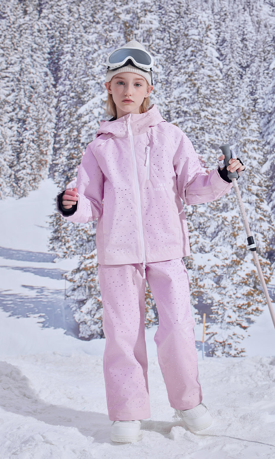 ISEE MIGGA Children's Barbie Ski Suit with Diamonds