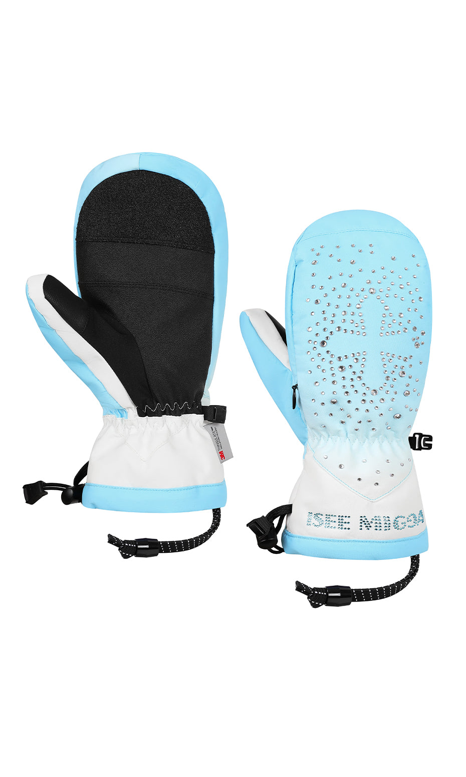 ISEE MIGGA Cross Rhinestone Gloves