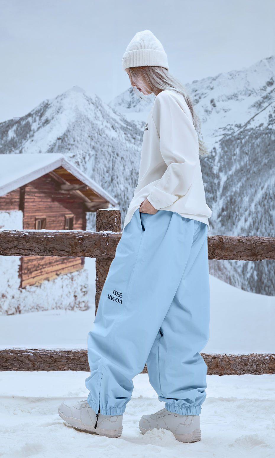 ISEE MIGGA Cloud Blue Wide-Leg Pants
