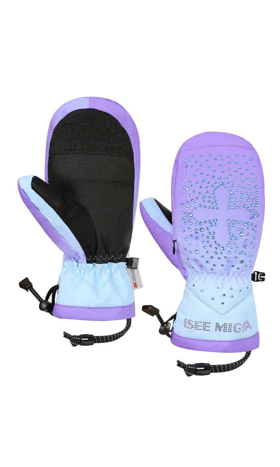 ISEE MIGGA Cross Rhinestone Gloves