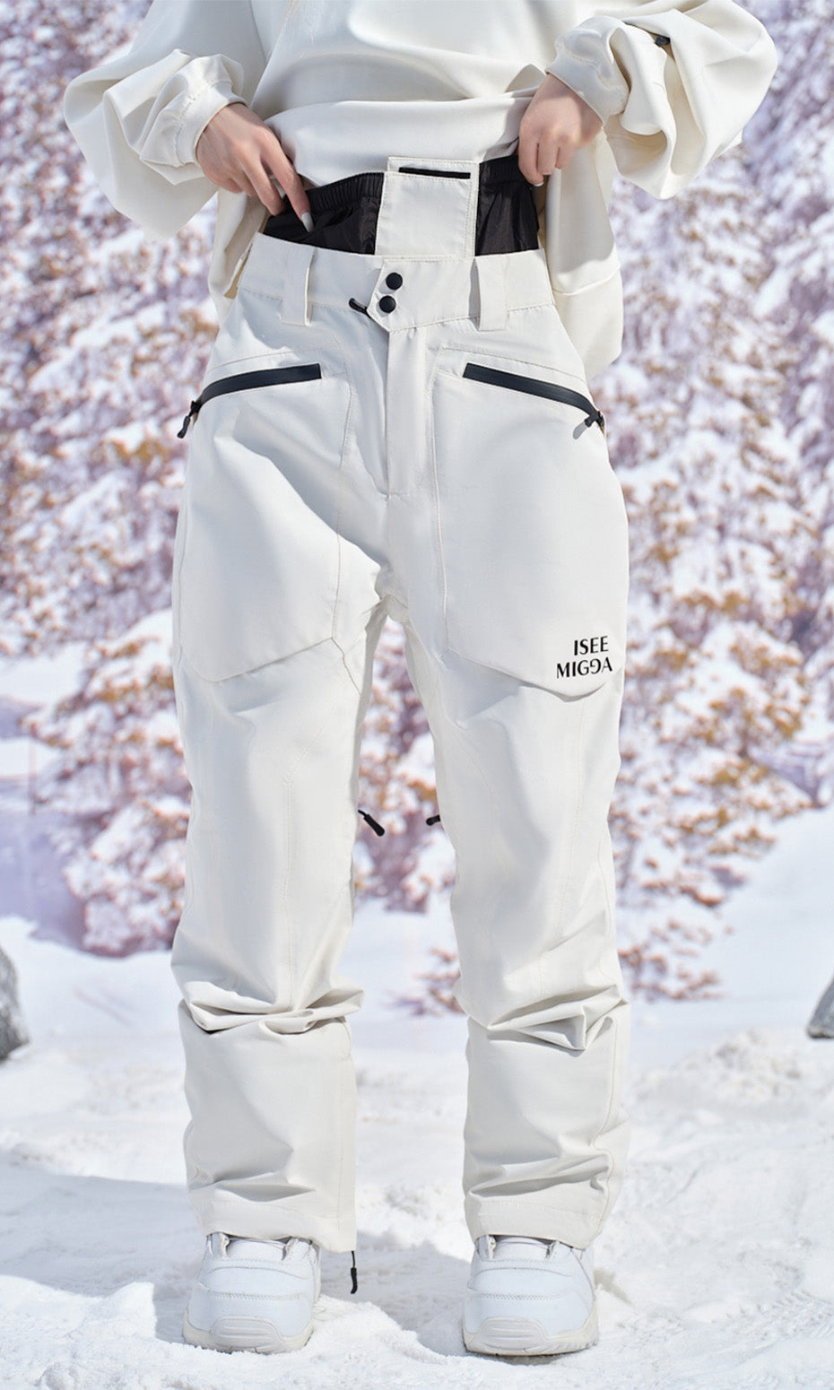 ISEE MIGGA Beach White  Basic Ski Pants