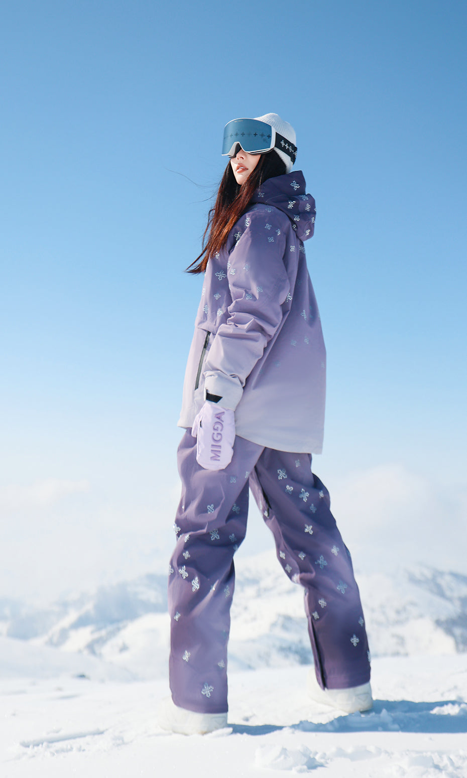 ISEE MIGGA Dark Night Purple Cross Ski Suit
